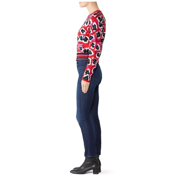 Diane von Furstenberg $398 Harrison Crewneck Pullover Sweater XS Red Wool Blend - Picture 8 of 16